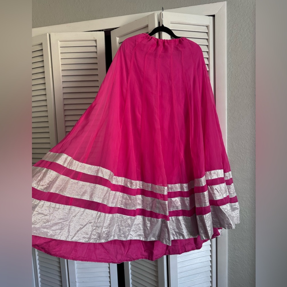 Elegant lengha Pink and Silver Women's Skirt